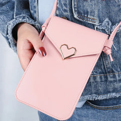 Transparent Touch Screen Mobile Phone Bag Lock Love Messenger Bag