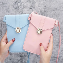 Retro Mobile Phone Bag Women PU Chain Messenger Bags