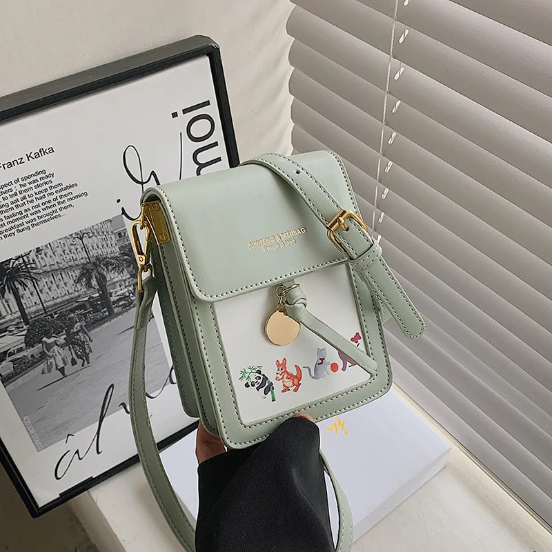 Transparent Touchable Cell Phone Pocket Shoulder Bag for Women Ladies