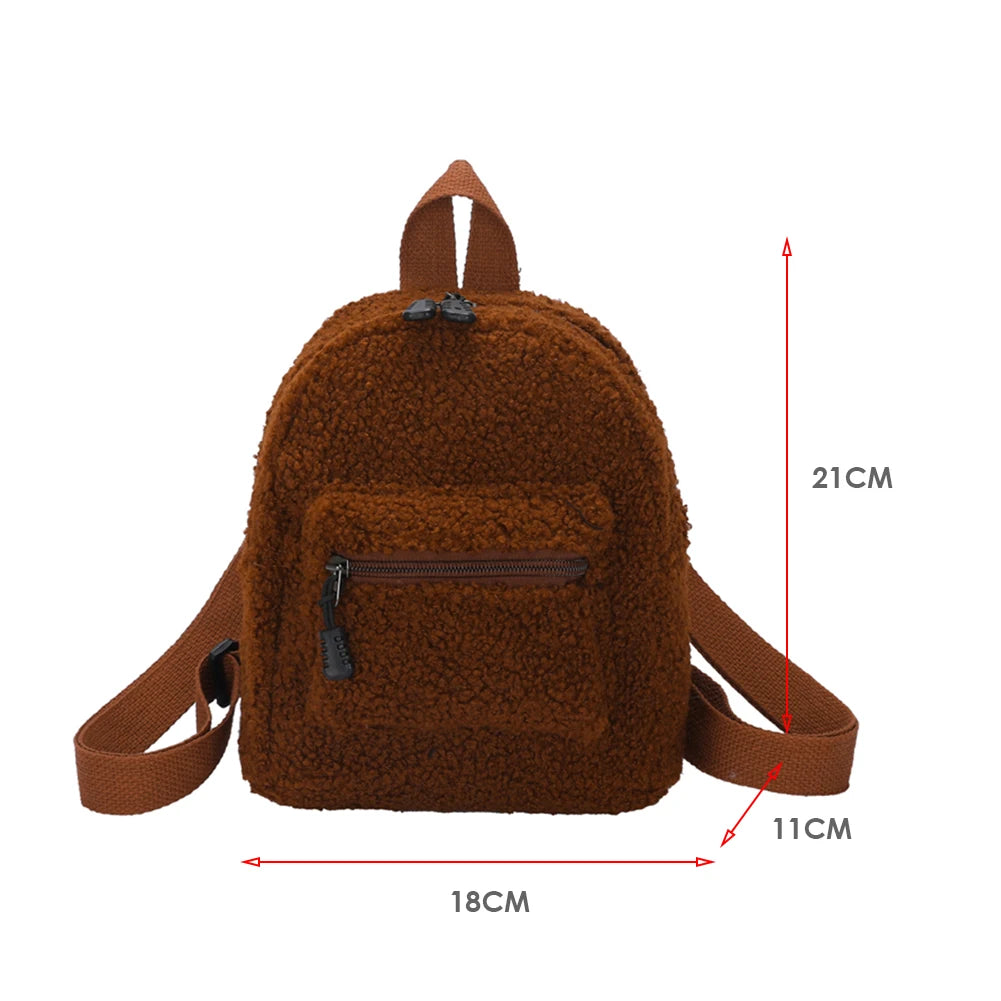 Lamb Fleece Women's Shoulder Backpack