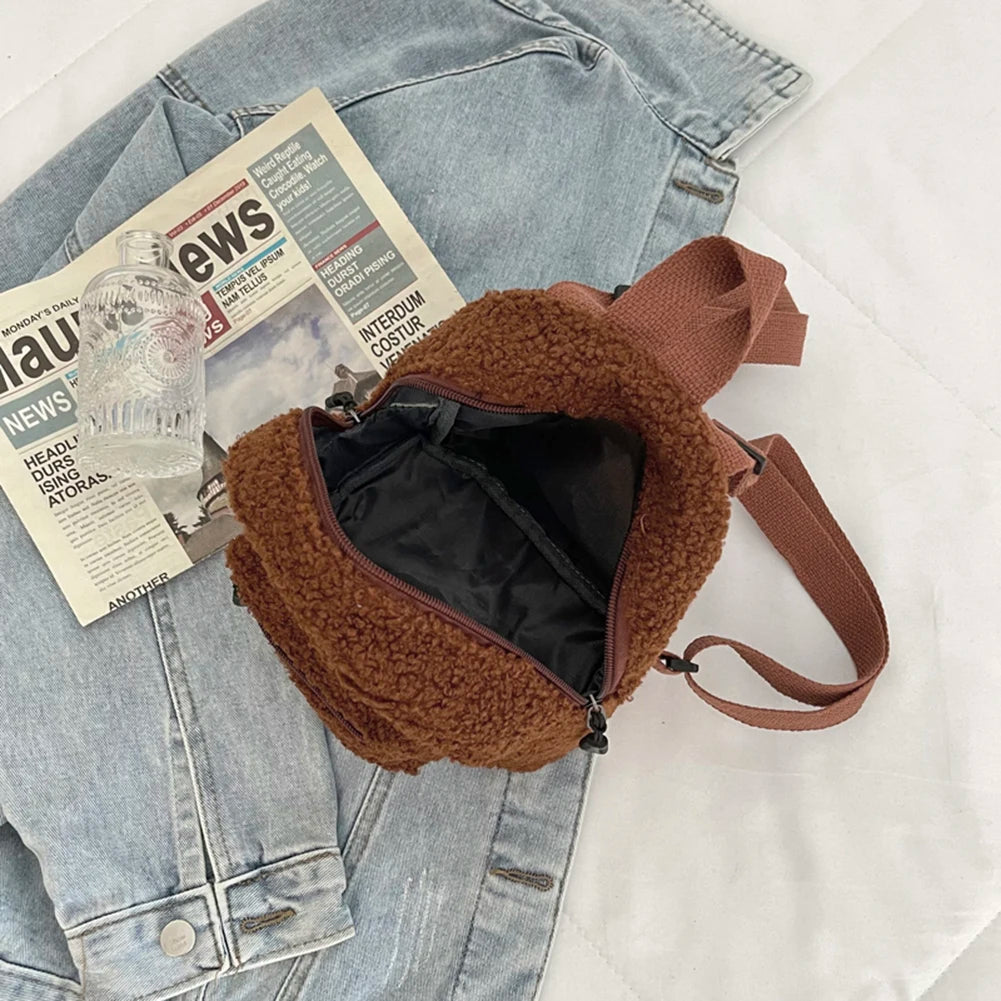 Lamb Fleece Women's Shoulder Backpack