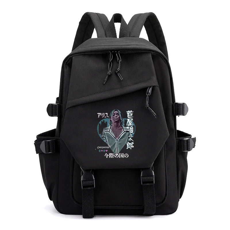 Alice In Borderland Print Backpack High-capacity Schoolbag