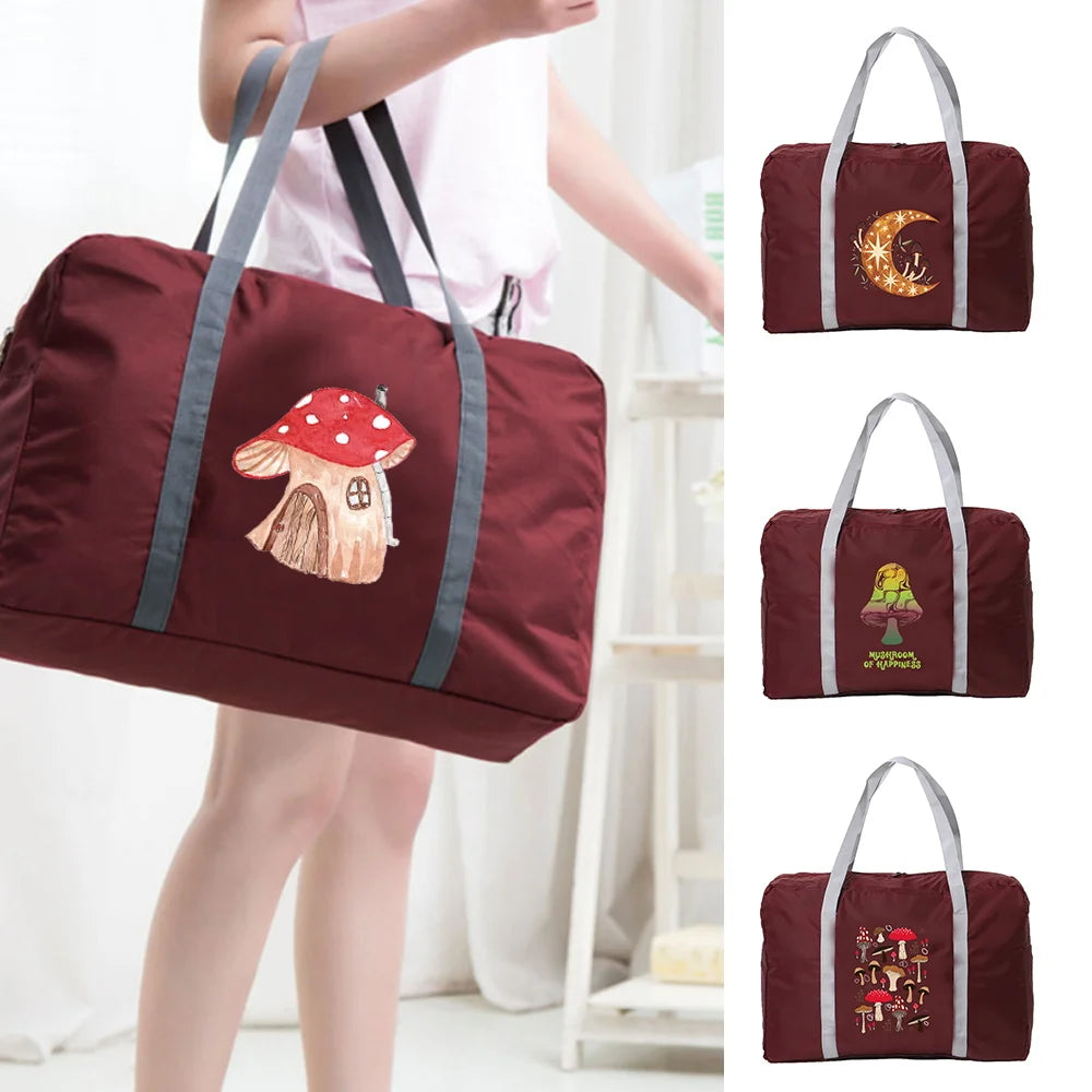 Large Capacity Travel Bag Mushroom Series Organizers Foldable Luggage Duffle