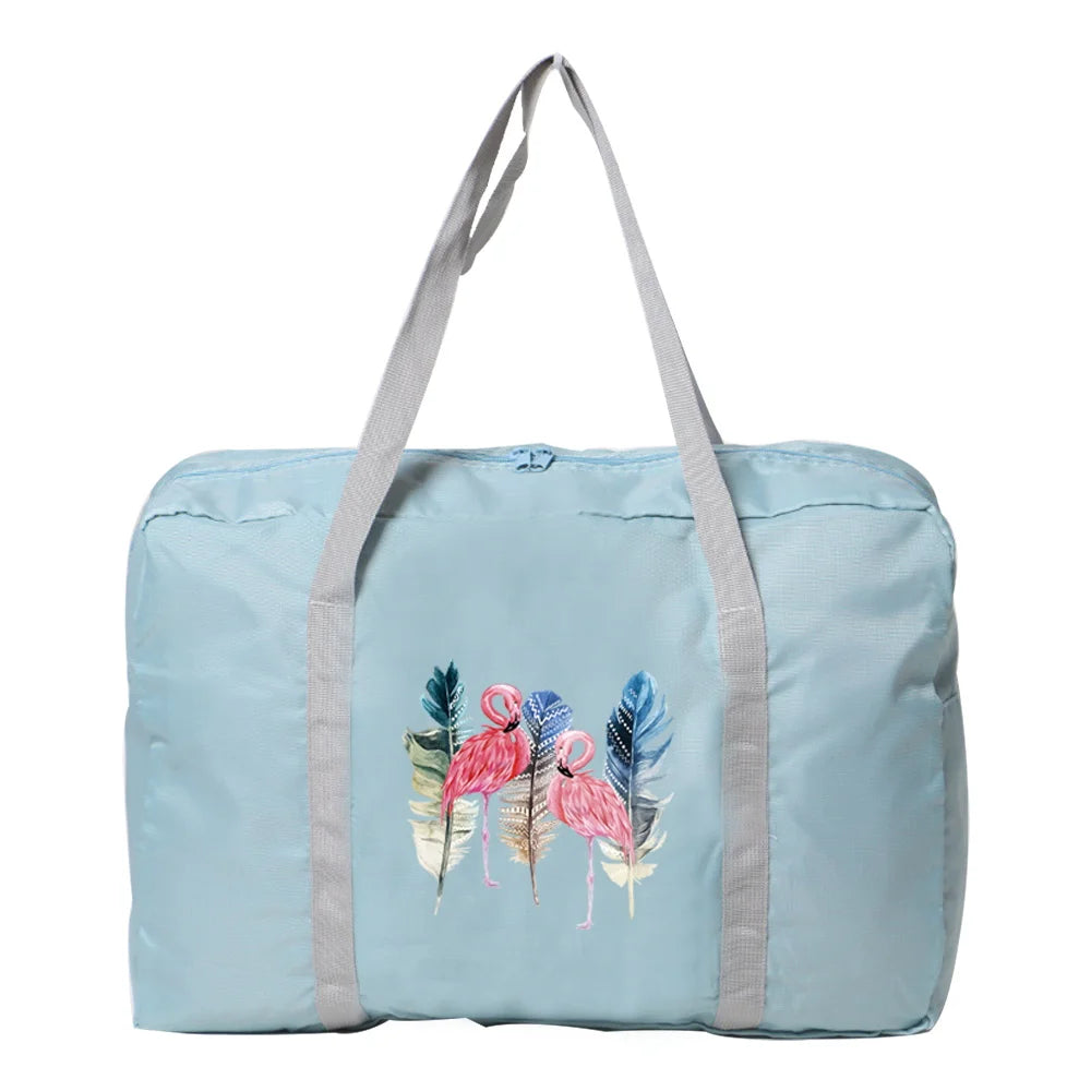 Men's Foldable Fishing Handbag Flamingo Print Camping Storage Pouch