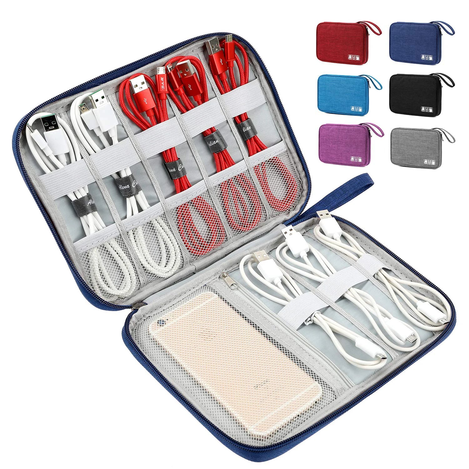 Digital USB Cables Storage Bag Travel Organizer
