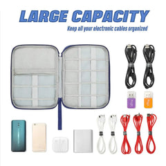 Digital USB Cables Storage Bag Travel Organizer