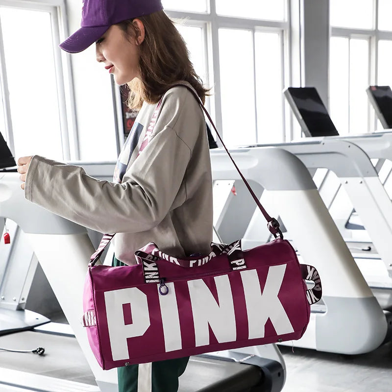 Printed Shoulder Gym Bag Large Storage