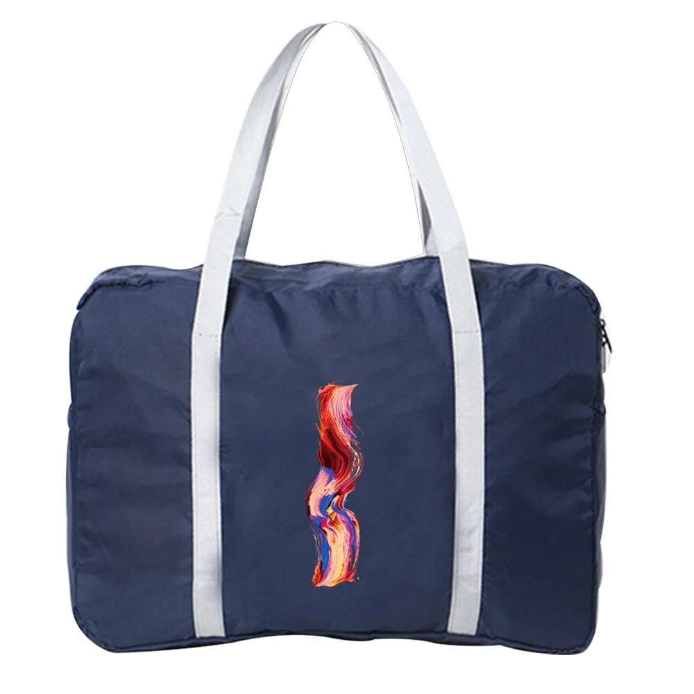 Foldable Duffle Bag Large Capacity Portable Travel Bag Letter Printed