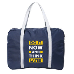 Unisex Foldable Duffle Bag Large Capacity Portable Phrase Printed Luggage Bag