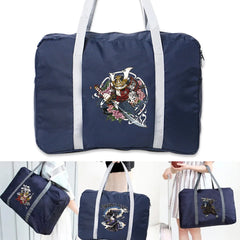 Unisex Foldable Duffle Bag Samurai Print Large Capacity Travel Bag