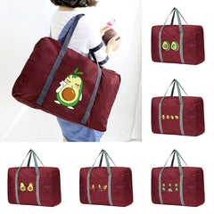 Unisex Foldable Duffle Bag Avocado Pattern Travel Bag Organizers