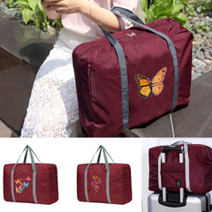 Unisex Foldable Duffle Bag Butterfly Pattern Large Capacity Luggage