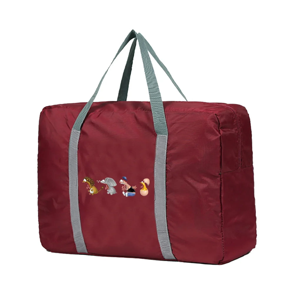 Foldable Duffle Bag Large Capacity Cartoon Pattern Travel Bag