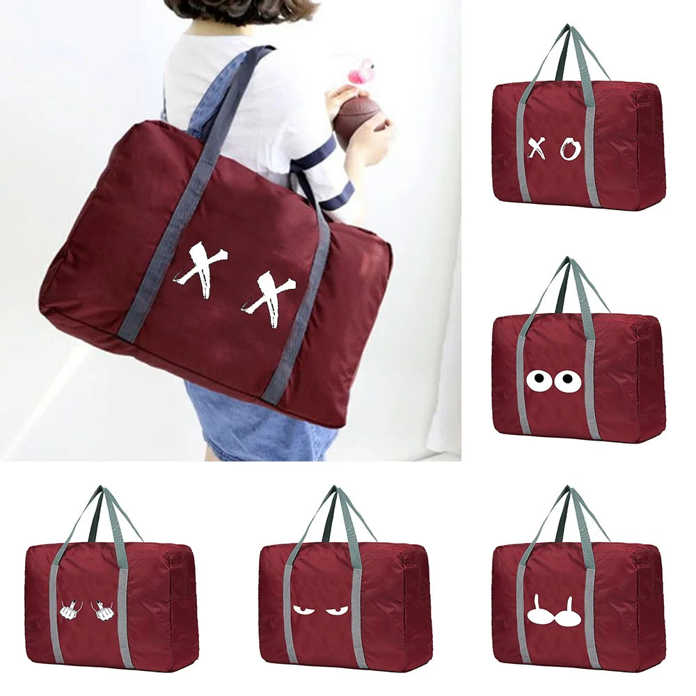 Travel Bag Unisex Foldable Duffle Bag Chest Pattern Accessories