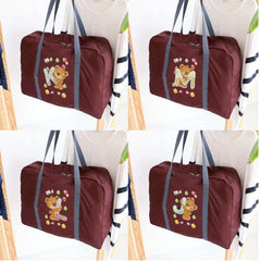 Unisex Foldable Duffle Bag Bear Letter Print Travel Accessories
