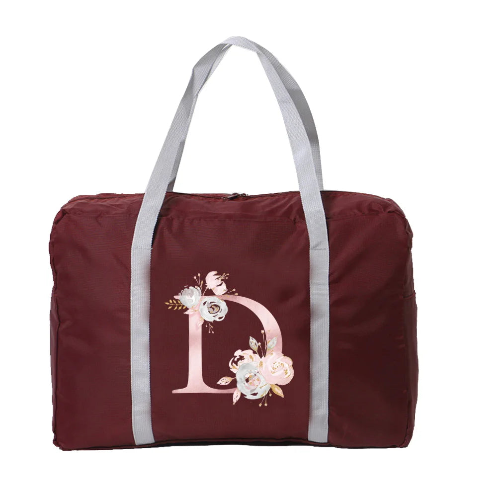 Large Capacity Unisex Handbag Organizer Pink Flower Lette