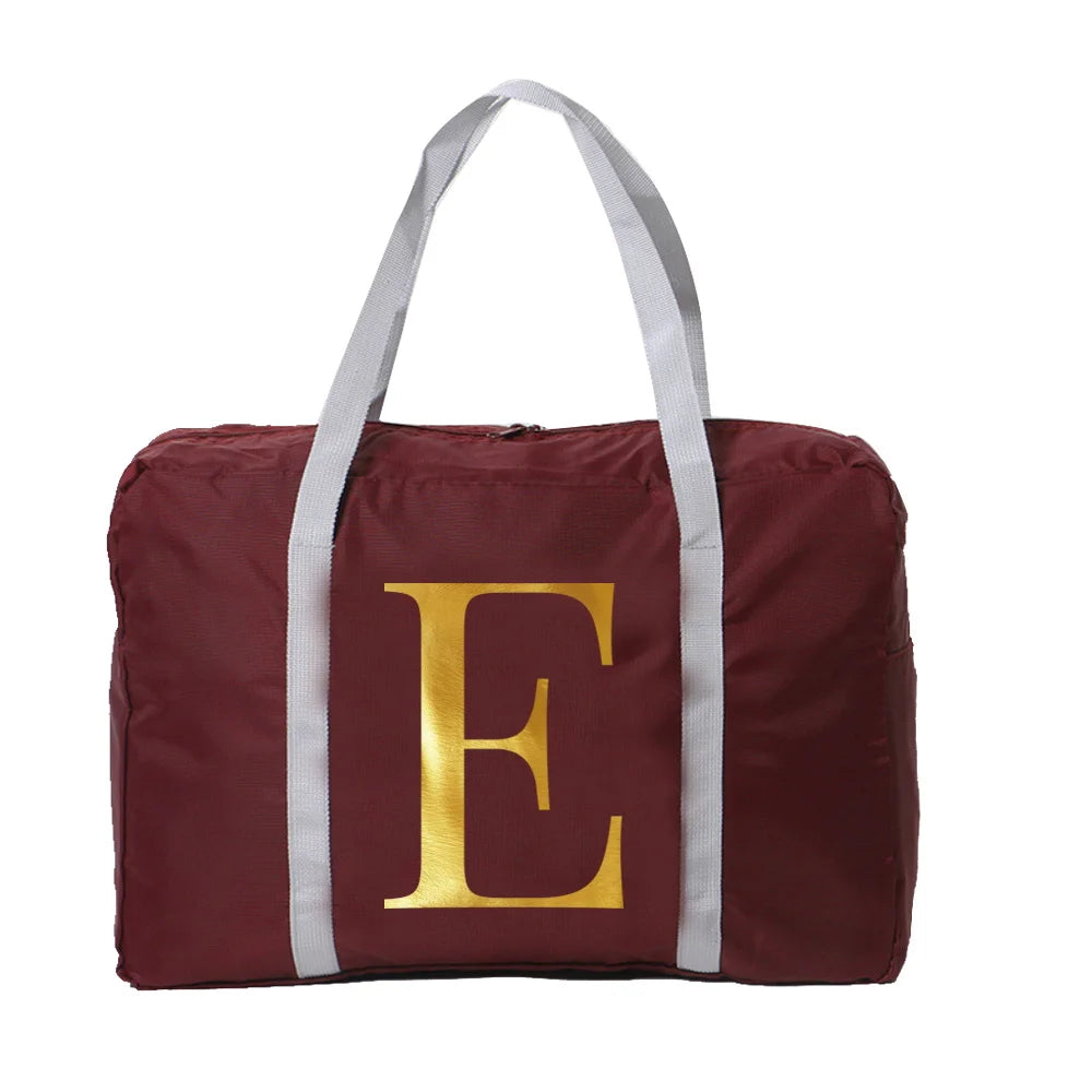 Foldable Travel Bag 26 Letter Series Print Large Capacity Portable