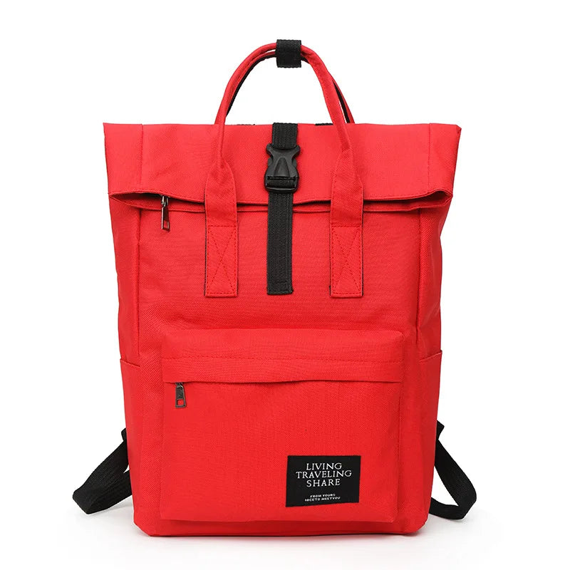 Canvas Roll Top Laptop Backpack with USB Charging Port