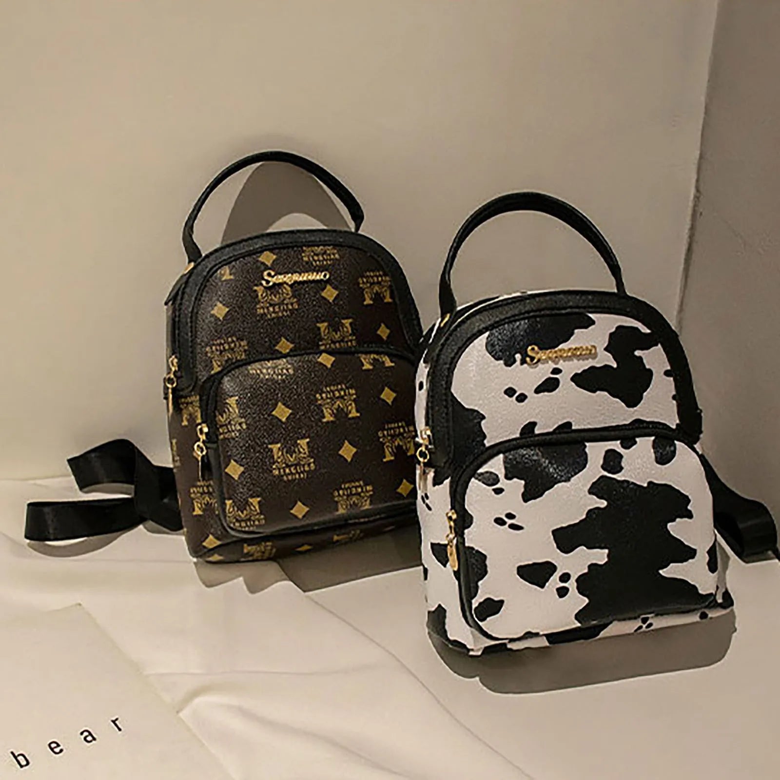 Vintage College Schoolbag Female Backpack Pu Leather Backpacks