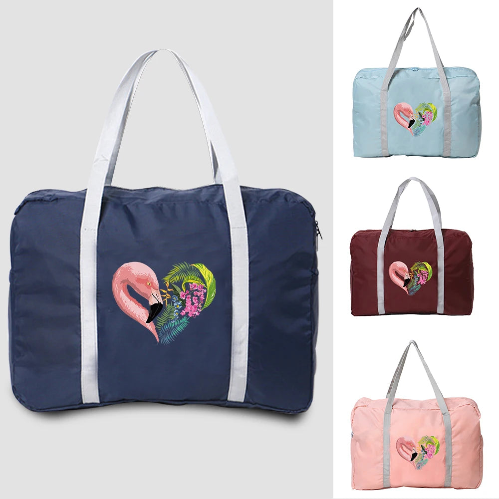 Love Print Camping Handbag Zipper Luggage Bag