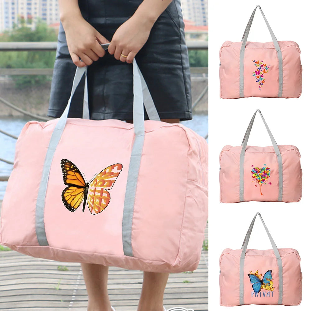 Travel Bag Women Camping Luggage Butterfly Print Toiletries Organizer