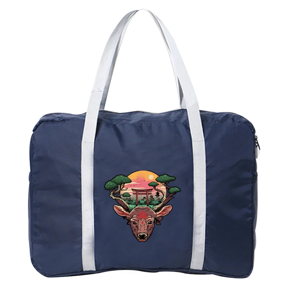 Travel Bags Large Capacity Bag Japan Series Printing Nylon Foldable Luggage