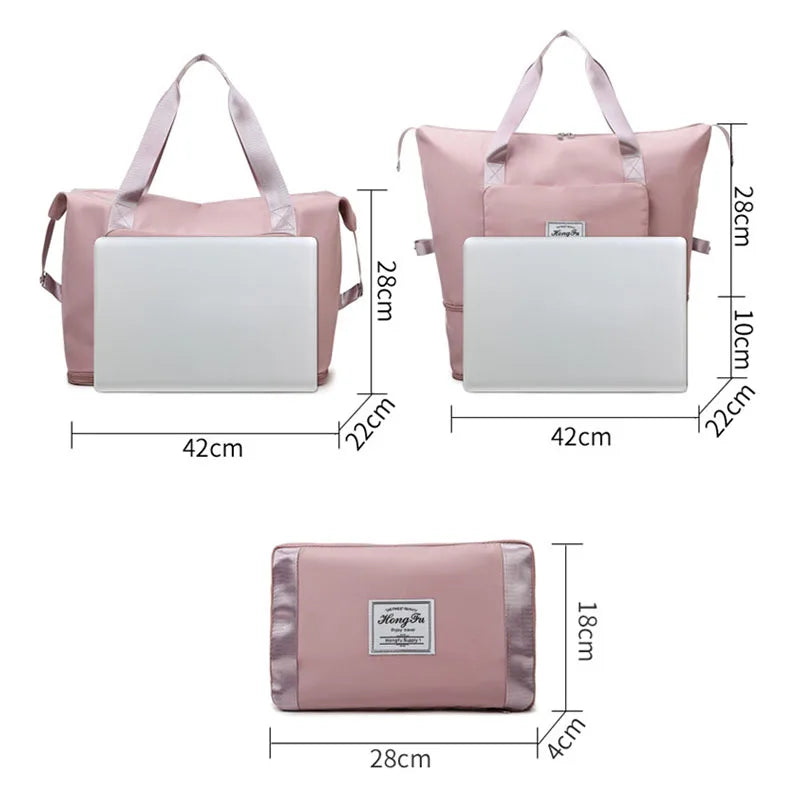 Waterproof Foldable Duffle Bag Large Capacity Travel Tote Shoulder Bag