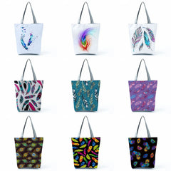 Feather Print Women's Shoulder Bag