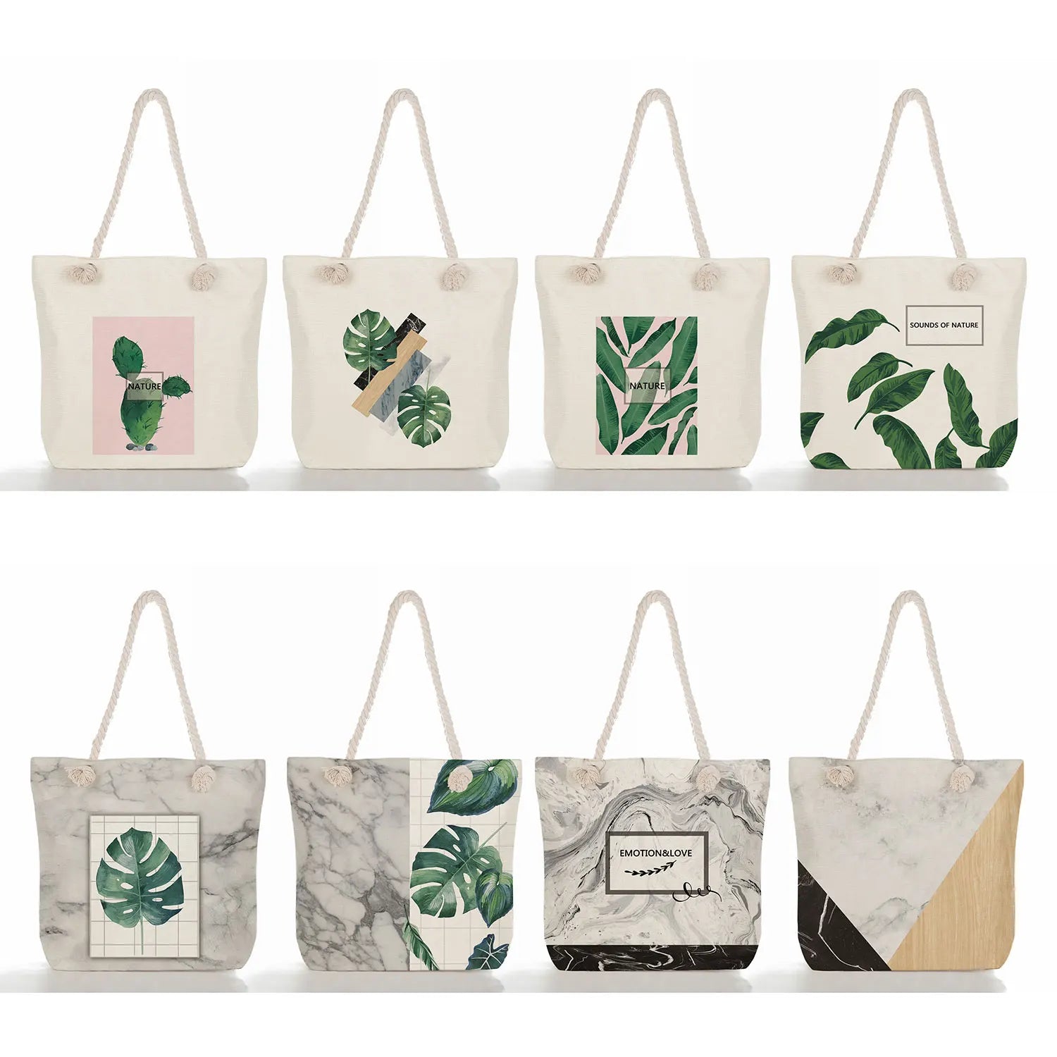 Thick Rope Shoulder Bags Handbags Marbling Tote Bags