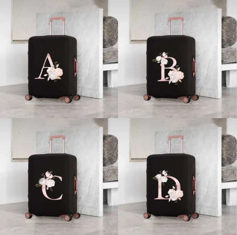 Rose Pink Letter Luggage Cover 18-32 Inch Travel Accessories