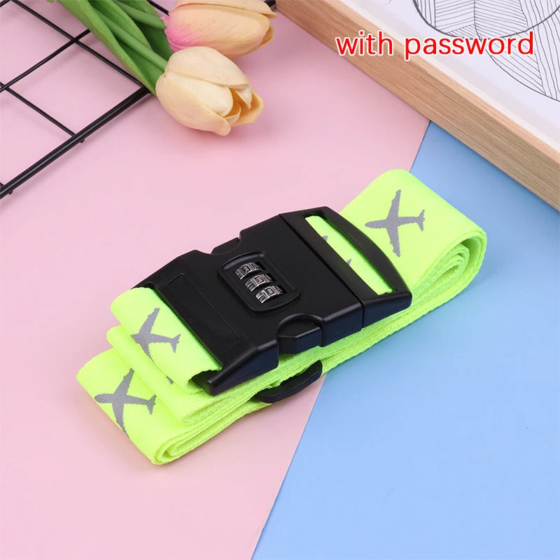 Adjustable Password Lock Luggage Strap Secure Packing Belt