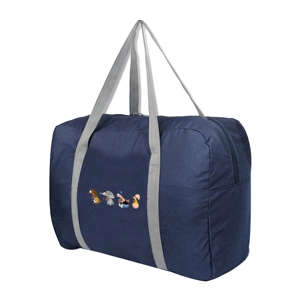 Travel Organizer Handbag Cartoon Print Zipper Foldable Large Capacity Bags