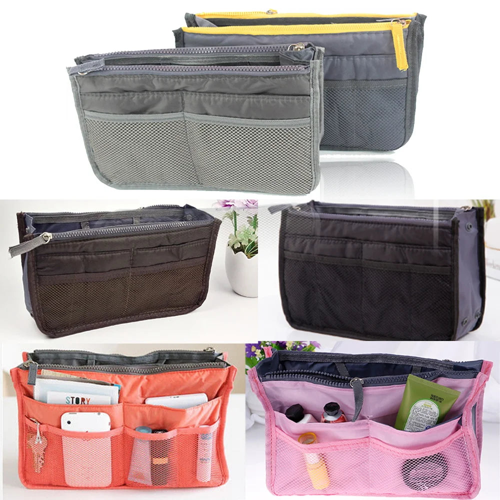 Travel Organizer Insert Bag Canvas Large Liner Lady Cosmetic Bags