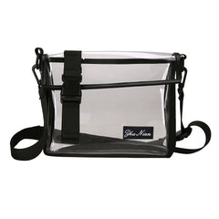 Travel PVC Shoulder Bag Women Flap Zipper Transparent Crossbody Messenger