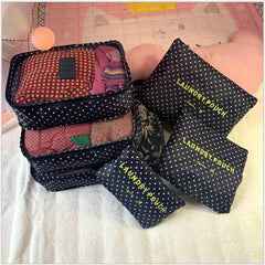 6pcs Waterproof Travel Packing Cubes Clothing Sorting Organize Bag