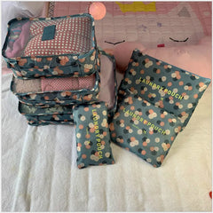 6pcs Waterproof Travel Packing Cubes Clothing Sorting Organize Bag