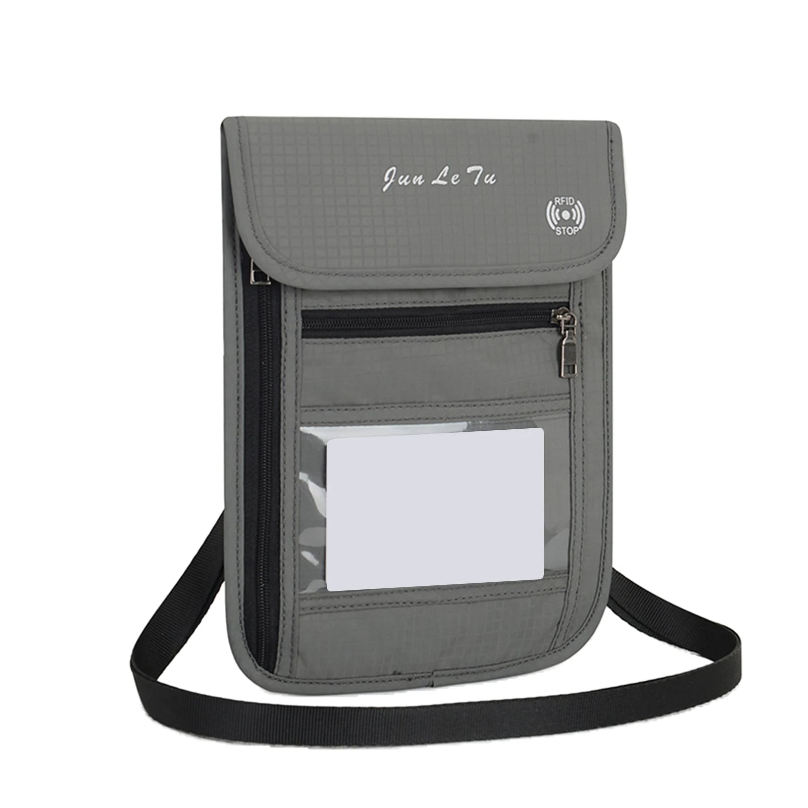 RFID Shielded Travel Passport Bag with Neck Strap