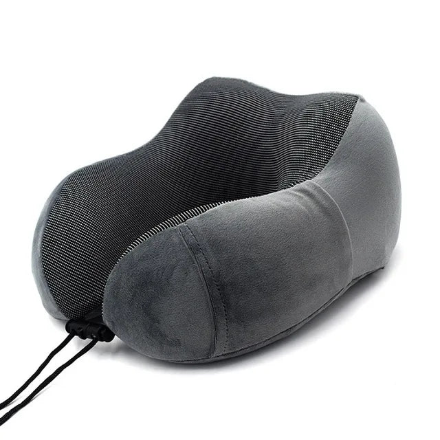 Memory Foam Travel Pillow Neck and Cervical for Airplane Car Office Napping