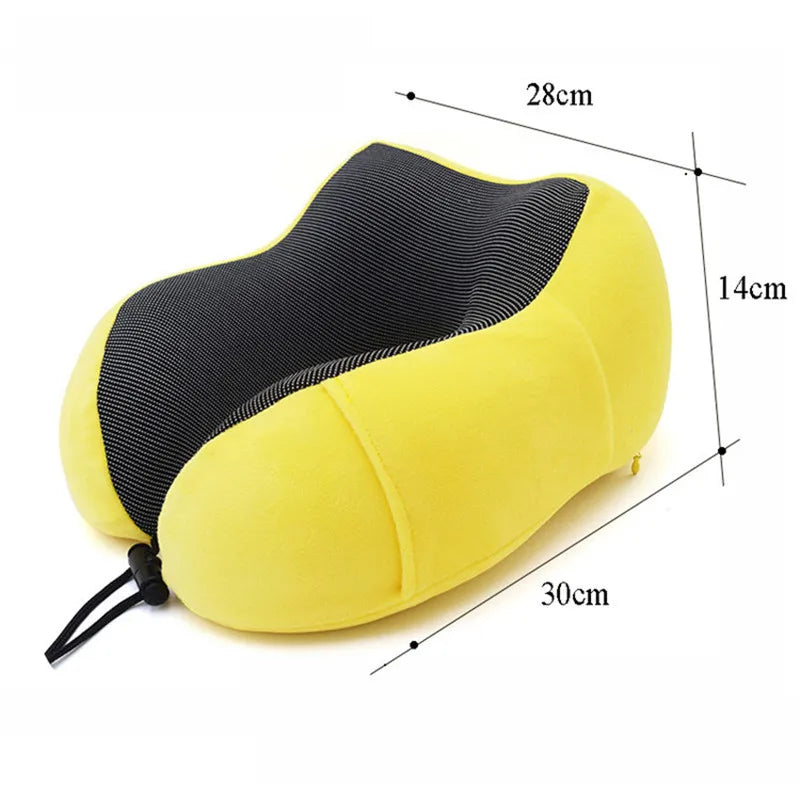 Memory Foam Travel Pillow Neck and Cervical for Airplane Car Office Napping