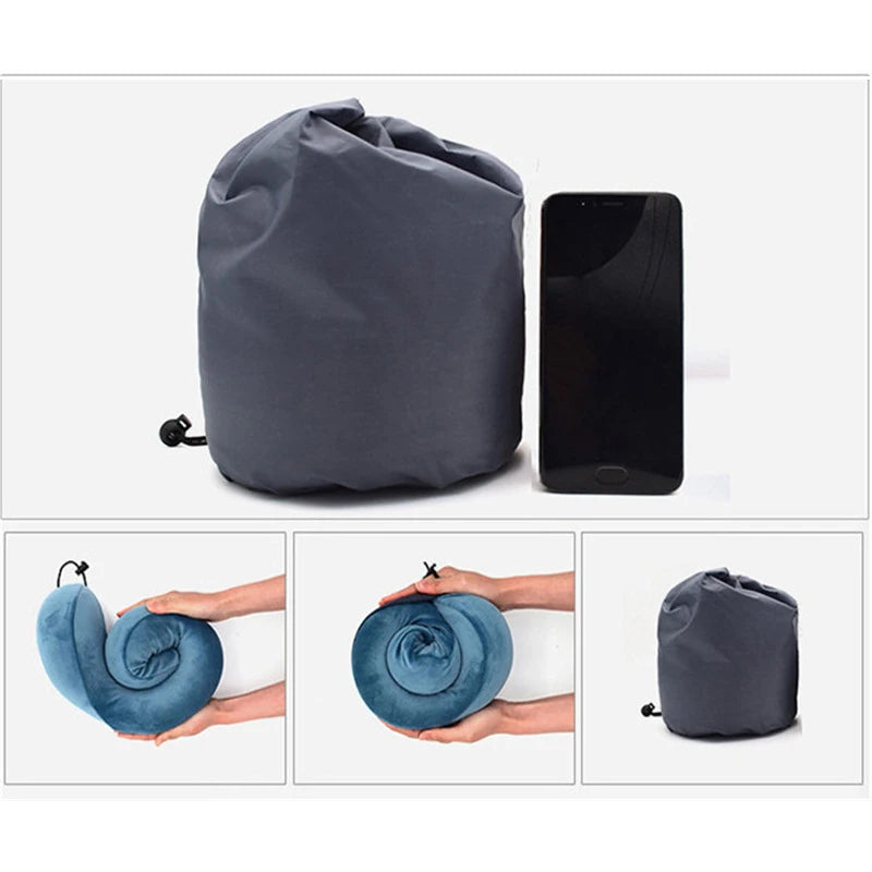 Memory Foam Travel Pillow Neck and Cervical for Airplane Car Office Napping