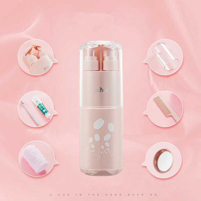 Portable Travel Wash Cup Set Toothbrush Holder Bathroom Toiletries Storage Box