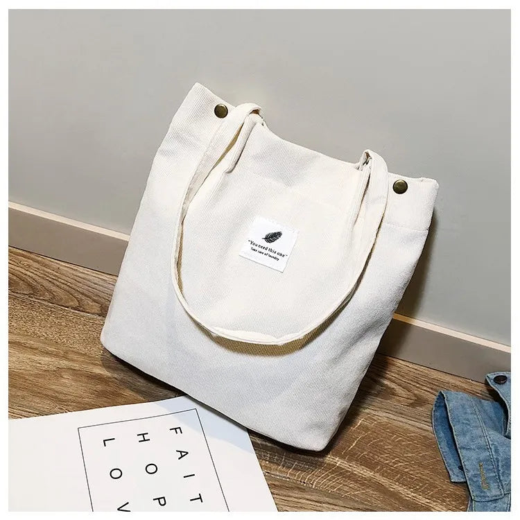 Canvas Shoulder Bag Large Capacity Eco Grocery Tote Handbag