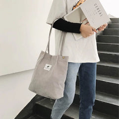 Canvas Shoulder Bag Large Capacity Eco Grocery Tote Handbag