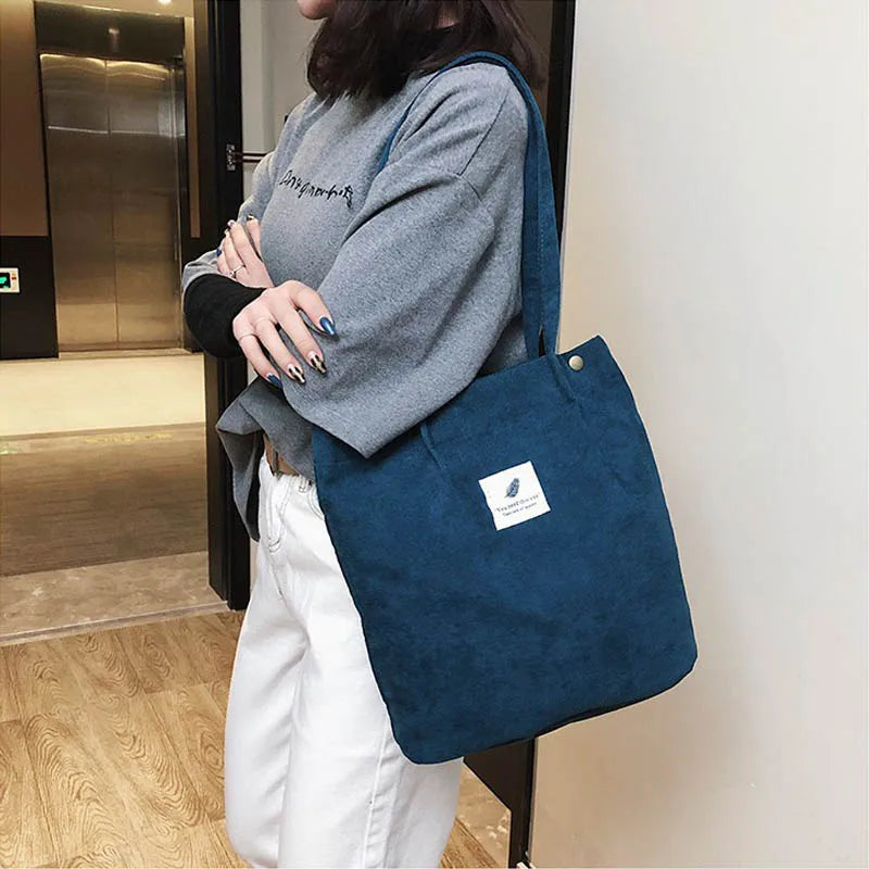 Canvas Shoulder Bag Large Capacity Eco Grocery Tote Handbag