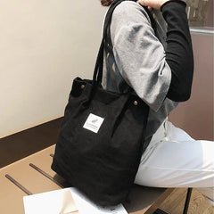 Canvas Shoulder Bag Large Capacity Eco Grocery Tote Handbag