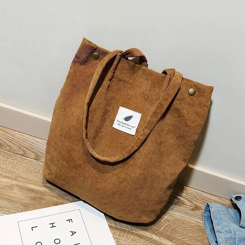Canvas Shoulder Bag Large Capacity Eco Grocery Tote Handbag