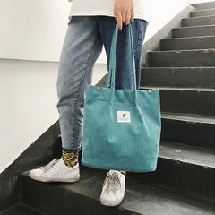 Canvas Shoulder Bag Large Capacity Eco Grocery Tote Handbag