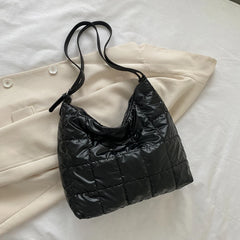 Travel Nylon Tote Handbag Padded Top-handle Quilted Shoulder Bag