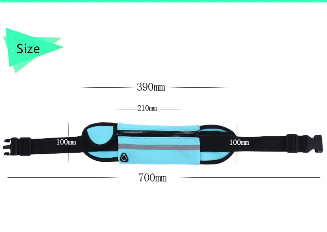 Multifunctional Sports Waist Pack USB Belt Bag Waterproof Phone Pouch