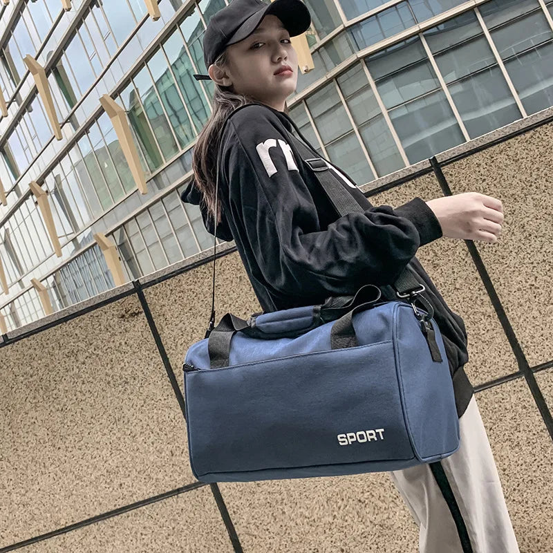 Canvas Duffel Gym Bag Men Women Foldable Weekender Organizer